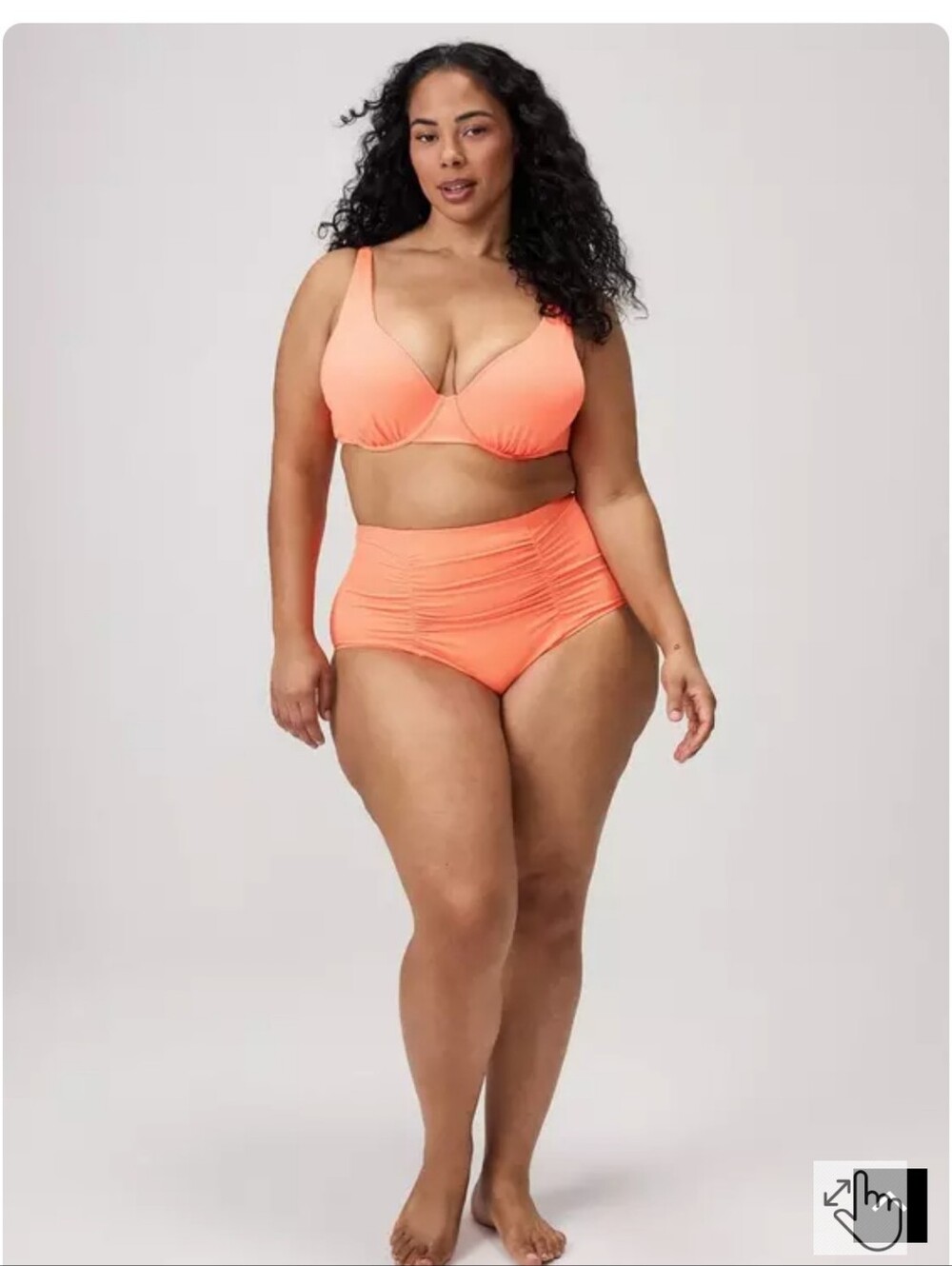 Torrid Plus Size High Waisted Bikini Bottom in  Neon Orange